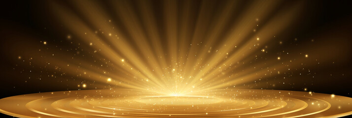 きらびやかなスポットライトに照らされた黄金のステージ　背景素材
