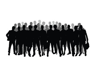 group of people, crowd - vector silhouettes