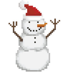 snowman pixel art