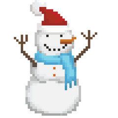 snowman pixel art