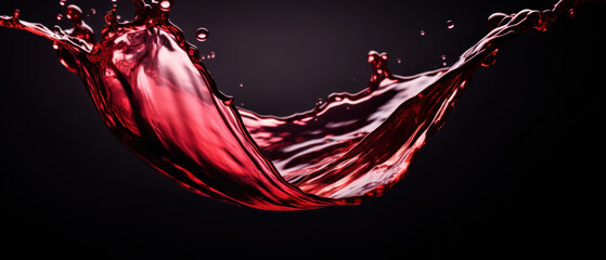 A dynamic splash of deep red wine captured mid-air.