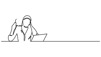 confused ,fail person working , business people vector line art