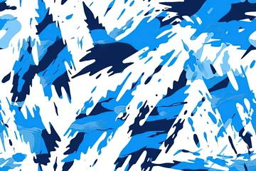 Kissenbezug seamless pattern texture with blue pattern on white background for military camouflage clothing © alexkoral