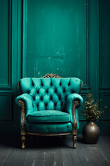 Simple Teal Color Interior Fragment