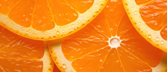Macro shot of fresh orange segments.