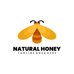 Vector natural honey flat design logo