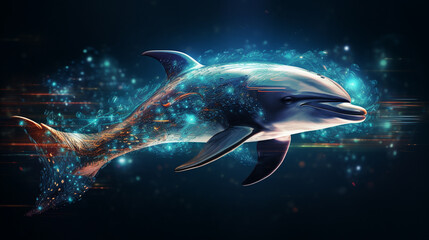 Dolphin. Fantasy concept. Generative AI.