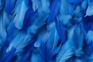 Background with blue jay feathers. Generative AI