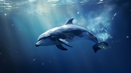 Fototapeta premium Dolphin. Fantasy concept. Generative AI.