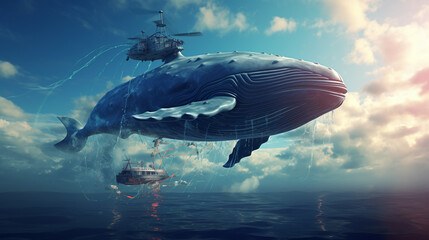 Fototapeta premium Whale. Fantasy concept. Generative AI.