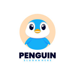 Vector penguin flat logo design