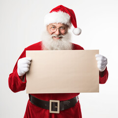 Naklejka premium Santa Claus holding blank board