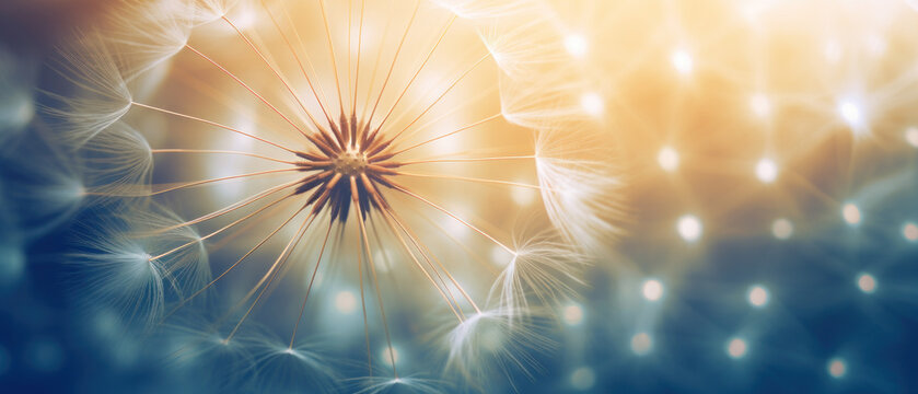 Macro shot of a dandelion highlighting its soft.