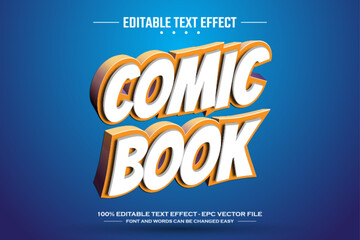 Comic book 3D editable text effect template