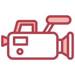Technology And Devices_video camera filled outline icon,linear,outline,graphic,illustration
