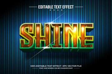 Shine 3D editable text effect template