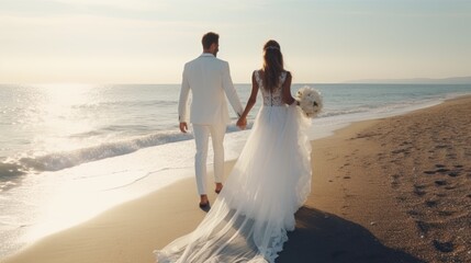Fototapeta na wymiar Wedding of happy bride and groom, save the date, valentine day concept.