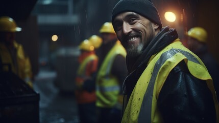 Fototapeta premium Garbage man working in the morning to picking plastic to garbage truck.