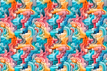 seamless pattern of abstract geometric colorful elements
