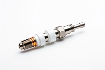 A single spark plug on a white background. Generative AI