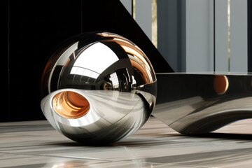 Mirror-Polished Surface on Sculpture - Reflective Artistry