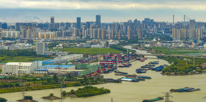 The beijing-hangzhou grand canal in jiangsu province huaian section of cross-strait scenery
