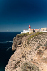 Fototapeta na wymiar Sagres Lighthouse on the Beautiful Coast of Portugal