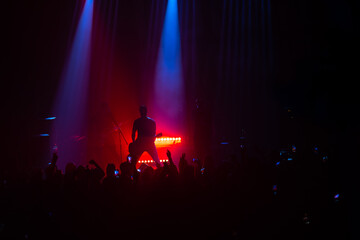 Fototapeta premium Stage with vertical lights - rock music concert