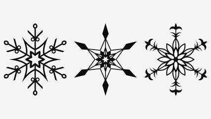 Snowflakes set. Vector design for New Year or Christmas