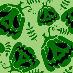 Halloween monsters seamless pumpkins pattern for autumn wrapping paper and fabrics and kids clothes print