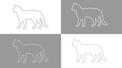 set of cats silhouettes, vector