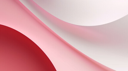 Soft pink and white smooth curves minimal style abstract background, feminine and valentines day concept 3D illustration.
