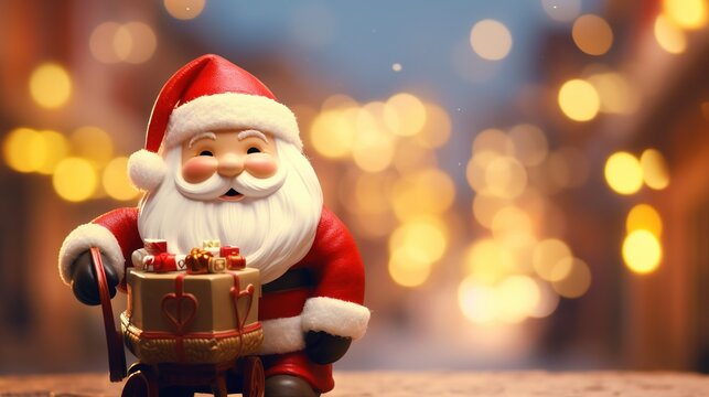 Free photo closeup of christmas decorations with bright colorful bokeh on background