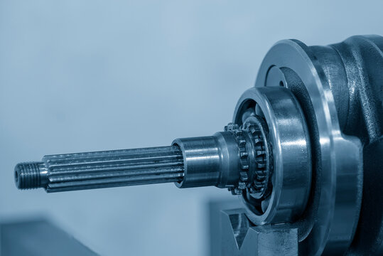 The spline shaft of transmission  gear  parts of motorcycle engine parts.