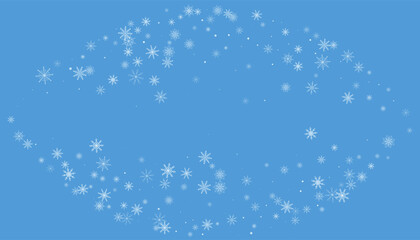 Christmas background. White delicate snowflakes on a blue background. New Year's holiday design