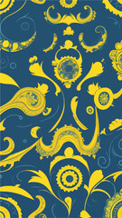 Seamless Cartoon Pattern: Cempaka Flowers under the Starry Night