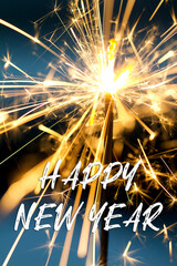 Celebrating the New Year: Sparkling Joy with Burning Sparklers in the Night Greeting Card Mail 2024