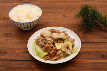 牛ホルモンキャベツ炒め