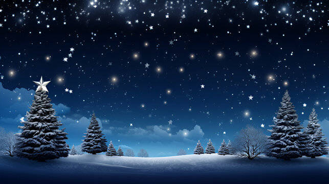 christmas tree in snow,Christmas Picture Gif Background Image ,Snowy Christmas Forest,AI Generative 