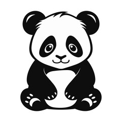 Cute panda vector illustration, isolated, sign and symbol, Generative Ai