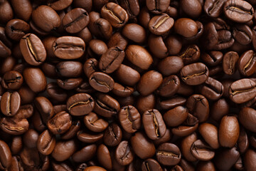 Fototapeta premium Coffee beans background, Generative AI