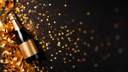 New Years Eve Celebration Background with Champagne.