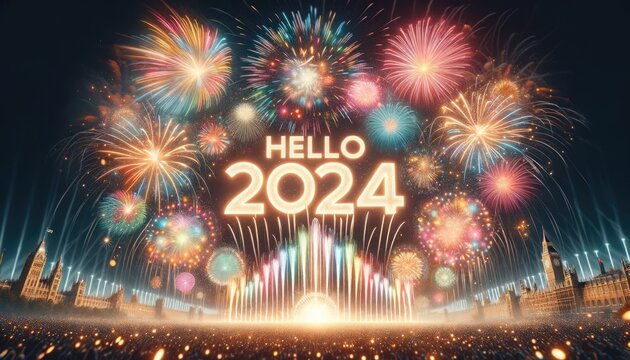 Hello 2024. New Year Concept