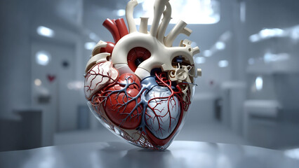 Heart anatom, Ai generator  - obrazy, fototapety, plakaty