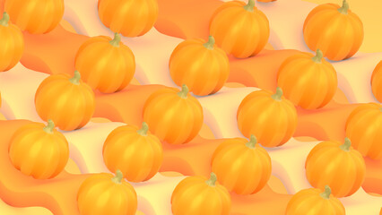 3d rendered cartoon pumpkin pattern.