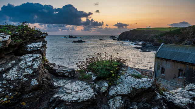 Lovely Summer sunset landscape image of Lizard Point in Cornwall UK during colourful dusk