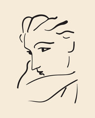 sketch illustration of a woman's face