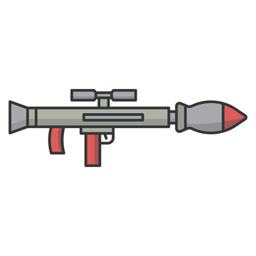 Rocket launcher, Bazooka icon vector on trendy design