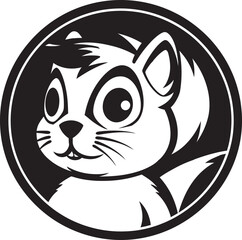 Chipmunk Pet Lover Logo Icon Black Vector Chipmunk Wildlife Lover Logo Icon Nature Lover Logo Icon Black Vector