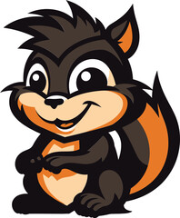 Chipmunk Cute Animal Logo Icon Black Vector Chipmunk Friendly Animal Logo Icon Black Vector